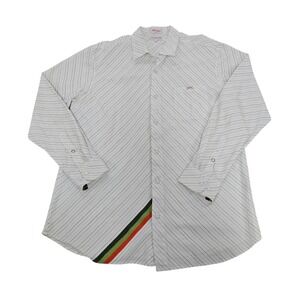 World Famous Rhino Brand Ecko Unltd Striped Button Up Shirt Men's 2XL